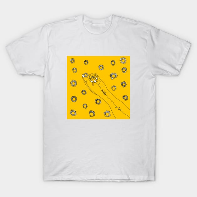 Miss Daisies Yellow T-Shirt by mariacaballer